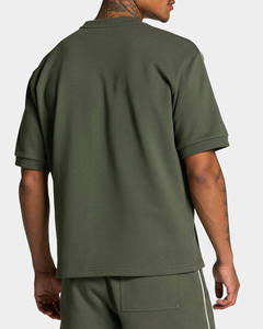 Camiseta y Pantalones Cortos Oversize Color Caqui para Hombre, Talla Grande, Personalizados, con Ribete, de Algodón Transpirable, Nueva Tendencia, Ropa Deportiva y Urbana para Hombre - Product Image 4