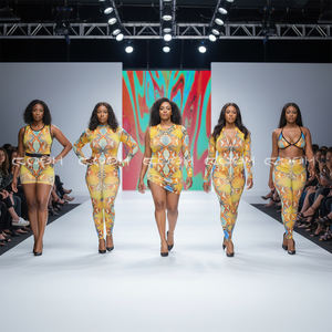 Conjunto de Bikini y Leggings de Compresión con Estampado de Reptiles Multicolor |   Monos Elásticos de 2 Piezas con Estampado por Sublimación - Product Image 2