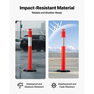 Set di 3 Coni Segnaletici Stradali in HDPE Resistenti da 48 Pollici con Strisce Riflettenti e Base Appesantita - Product Image 5