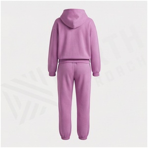 <b>Women</b> Eco-Friendly Streetwear Hooded Tracksuit Set Full <b>Zip</b> Sweatshirt Joggers Casual Autumn Wear Heat-Transfer Print Front Logo - Product Image 2