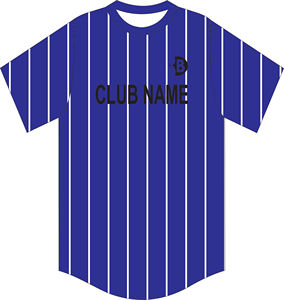 Camiseta de Béisbol Personalizada Azul para Hombre, Manga Corta, Cuello Redondo, 100% Poliéster, 180g, Secado Rápido, Impresión por Sublimación, Nombre del Club, Adultos - Product Image 2
