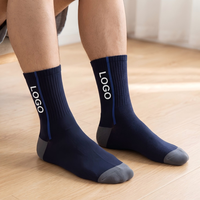 Chaussettes de sport en coton personnalisées pour équipes, antidérapantes, respirantes, épaisses, pour le tennis, le football, la gym, la course à pied, chaussettes de compression pour hommes