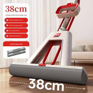 ممسحة أرضية ذاتية العصر للمنزل والمكتب والمطبخ، منظف للأرضيات الخشبية والبلاط، أدوات تنظيف فائقة الامتصاص مع رأس إسفنجي قابل للعصر - Product Image 3