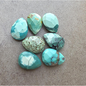 Turquesa Tibetana Natural en Forma de Lágrima, Corte Briolette, Gema Calibrada y Facetada para Joyería - Product Image 5