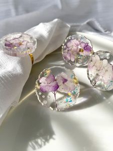 Artisan Resin Napkin Ring Set of 4 Modern Resin Napkin Ring Holder - Product Image 1