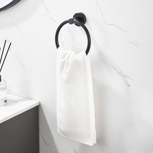 Anello Portasciugamani da Bagno Nero Opaco, Moderno Portasciugamani Rotondo in Ottone, Alluminio Spesso per Hotel e Bagno - Product Image 4