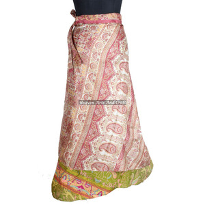 Nuevo Sarong Reversible, Falda Envolvente Vintage, Faldas Hippie, Vestidos de Playa, Falda Larga India Mágica Reversible - Product Image 5
