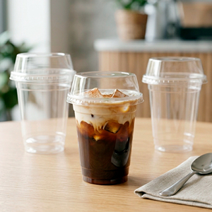 WholesaleDisposableClear PP <b>Cups</b> 95mm Diameter <b>Plastic</b> <b>Cups</b> With Lids 12/16/22oz For Beverage Coffee Tea Juice - Product Image 1