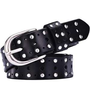 Cinturones de Cuero Genuino con Hebilla de Acero Estilo Europeo, Personalizados con Logotipo, Ecológicos, Resistentes al Agua, Duraderos, Hechos en India - Product Image 1