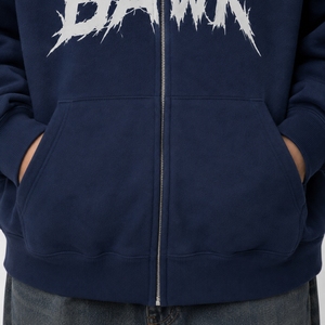 Sweat à capuche long zippé sur le devant pour femme, en molleton doux, couleur personnalisable, style streetwear premium, look décontracté moderne, mode urbaine décontractée - Product Image 6