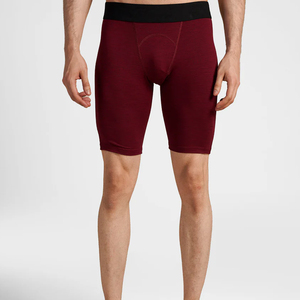 Shorts de compression pour hommes, taille mi-haute, bande élastique, respirant, en coton et élasthanne tricoté, style décontracté - Product Image 4