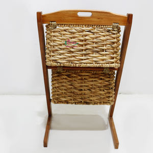 Artex Dong Thap Handmade Seagrass <b>Baskets</b> Water Hyacinth Crafts <b>Storage</b> Rack <b>Shelving</b> Organizer - Product Image 4