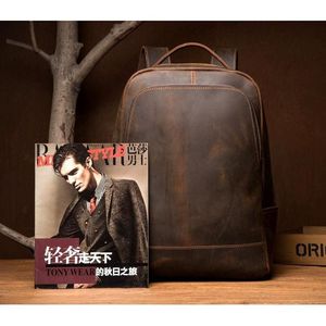 Vernon uomo minimalista in pelle Vintage zaino in vera stile Vintage in pelle - Product Image 4