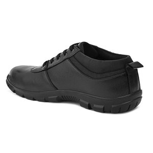 Men Leather Steel Toe Safety Shoes Lace-up Anti-smashing <b>Waterproof</b> Breathable Mesh Rubber Outsole EVA Midsole Construction <b>Work</b> - Product Image 2