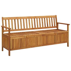 Panca Grande in Legno Massello di Acacia con Spazio Contenitore, Panca da Esterno in Legno Naturale - Product Image 1
