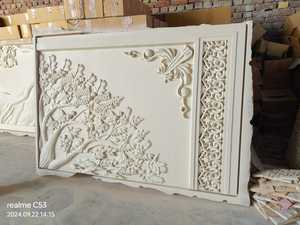 Panneau décoratif moderne en pierre sculptée, motif floral, sculpture murale et fresque pour villa, hôtel, salon, jardins - Product Image 3