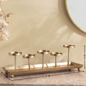 Gold Metal Candelabra Candle Holder Handmade Iron Multi T Light Stand Wedding <b>Decor</b> Elegant Centerpiece Home <b>Valentine</b> Gift Sets - Product Image 5