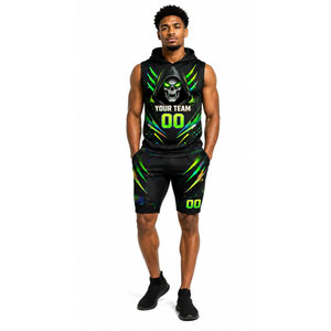 Uniformes de Flag Football 7on7, Diseño Personalizado, Conjunto de Uniforme Sublimado, Sudaderas con Capucha y Pantalones Cortos de Compresión - Product Image 4