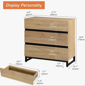 Wholesale Luxury Natural <b>Wood</b> Finish <b>Chest</b> of Drawers Multi Tier <b>Storage</b> Cabinet Organizer Unit for Bedroom and Home Decor - Product Image 6