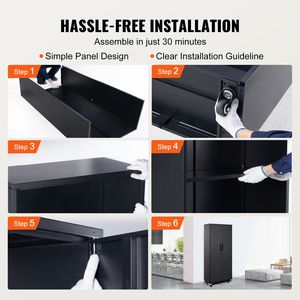 75-Inch Locking <b>Metal</b> Storage Cabinet 4 Adjustable <b>Shelves</b> 2 Magnetic Doors 200 Lbs Capacity Per <b>Shelf</b> Garage <b>Shelves</b> Wheels - Product Image 6