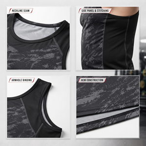 Customized Printed Plus Size Tank Top Gym Fitness Compression <b>Singlet</b> Top 100% Spandex Polyester Tank Tee Sports Sleeveless Tee - Product Image 6