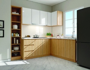 Vietnam Modern <b>Wall</b>-Mounted Kitchen <b>Cabinets</b> Durable Particle Board MDF Plywood Eco-Friendly <b>Metal</b> Handles Apartment Use 5 - Product Image 1
