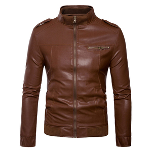 Chaqueta de Motociclista de Cuero Personalizada con Logotipo OEM, Diseño Clásico para Hombre, Prenda Exterior de Moda de Cuero de Primera Calidad - Product Image 1
