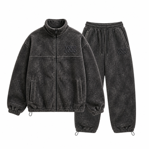 Conjunto de Chándal de Forro Polar Cálido para Hombre, Sudadera y Pantalones Jogger de Invierno, Ropa Deportiva Personalizada, OEM ODM, Venta al por Mayor de Fábrica - Product Image 6