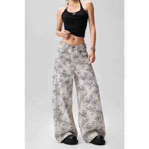 Pantalones Deportivos Rectos para Mujer, Talla Grande, Color Sólido, para las Cuatro Estaciones, Cintura Media Elástica, Holgados, Casuales, Transpirables, para Vacaciones en la Playa, OEM 2026 - Product Image 1