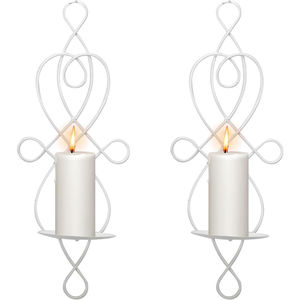 Set Of 2 Black Metal <b>Wall</b> Candle Sconces Holders Decorative Iron Pillar Candle Holders <b>For</b> Living Room <b>Bedroom</b> Dining Room - Product Image 5