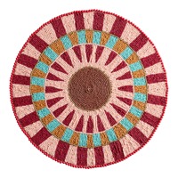 Set de table rond artisanal premium en perles arc-en-ciel, décoration de table colorée pour la maison et les événements, set de table perlé aux couleurs éclatantes