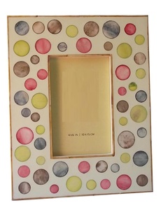 FYC 4-inch European Retro Resin Polymer Vertical Photo <b>Frame</b> Easel Back Golden Lace Decoration-Tabletop Wall-mounted Dual-use - Product Image 3