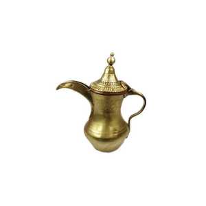 Traditional Tall Neck Brass Arabic <b>Teapot</b> Dallah Antique Hand Carved Middle Eastern Beverage Server Unique Hospitality Giftware - Product Image 2