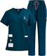 Nurse <b>Scrub</b> Set V Neck Top Drawstring Pants Quick Dry Medical <b>Uniform</b> Multiple Pockets OEM ODM Wholesale - Product Image 5