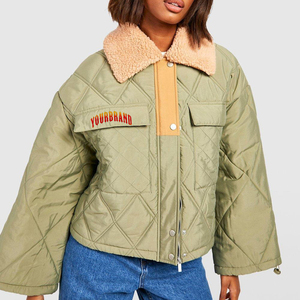 Chaqueta de Invierno Acolchada para Mujer, de Alta Demanda, Transpirable, con Exterior de Lona, Elegante y Ligera, Venta al Por Mayor para Abrigos de Invierno - Product Image 1