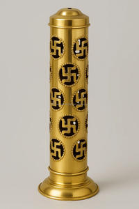 Porta Incienso Portátil Hecho a Mano, Quemador de Fragancia de Latón Grabado con Swastika, Varillas de Incienso de Sándalo, Verano Otoño - Product Image 2