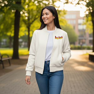 Veste universitaire pour femme de haute qualité, 100% laine, peau de mouton teinte, couleur unie, respirante, confortable, broderie en coton - Product Image 4