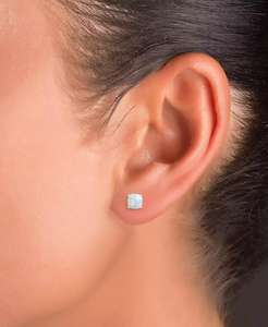 Orecchini a vite opale coltivati in laboratorio (3/4 ct. T. w.) in argento Sterling | Macacy's - Product Image 2