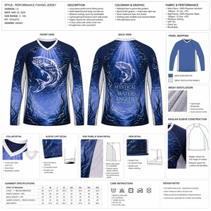 Camiseta de Pesca Personalizada OEM para Hombre, Talla Grande, Manga Larga, UPF 50+, Secado Rápido, Antibacteriana, Transpirable, Malla de Poliéster Sublimada - Product Image 5