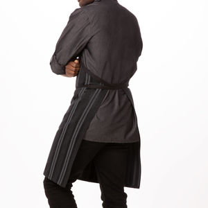 Tablier de chef professionnel noir pour cuisine, barbecue, avec grandes poches, en tissu coton/polyester - Product Image 6