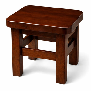 Taburete Cuadrado de Madera Maciza, Taburete Decorativo de Madera Hecho a Mano para Sala de Estar, Dormitorio, Decoración del Hogar y Muebles - Product Image 1