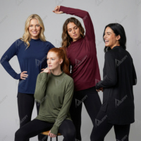 Túnica Deportiva Modesta para Mujer, Manga Larga, Holgada, Transpirable, de Secado Rápido, Estilo Oversize, Musulmana, Islámica, para Gimnasio, con Bordado