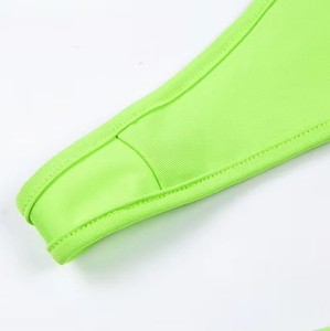 Conjunto de Bikini Brasileño Naranja para Mujer, con Tirantes Cruzados, Lazos Laterales, Spandex y Nailon, Ropa de Playa de Verano, Proveedor OEM - Product Image 5
