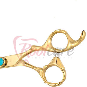 Tijeras de Barbero Profesionales Doradas, Hechas a Mano, de Acero Inoxidable, con Cuchilla Afilada, para Uso en Salón, para Diestros - Product Image 6