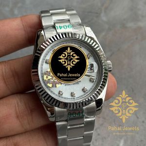 White Dial Stainless Steel <b>Mechanical</b> <b>Watch</b> Date Display Wristwatch Business Casual Wear - Product Image 3