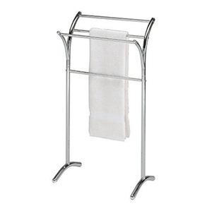 Porte-serviettes autoportant triangulaire à 2 rails, chromé, pour buanderie, séchage et organisation efficaces - Product Image 3