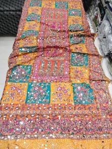 Ssumaira คอลเลกชันการพิมพ์หน้าจอกระจก dupatta ผ้าไหมบริสุทธิ์เย็บปักถักร้อย dori และงานกระจก - Product Image 4