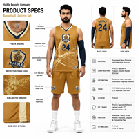Ensemble d'uniformes de basketball personnalisés sublimés pour hommes, coupe professionnelle, 100 % polyester, maillot en mesh, OEM Sialkot Sportswear