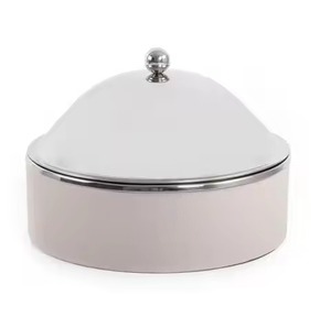 Casserole Hot Pot Arabic Style Wooden Base Stainless Steel Dome Lid Thermal Food Serving Warm Pot For Hotel Home Table <b>Top</b> - Product Image 2