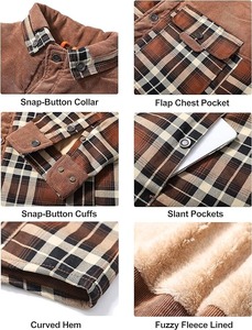 OEM Custom Winter Top Quality Plaid Wool <b>Overshirt</b> <b>Flannel</b> Tweed Jacket Custom logo <b>Flannel</b> Jacket Hood Jacket for Winter Season - Product Image 5